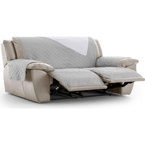 Housse de Fauteuil Relax 3 x 2 cm rembourrée et réversible Gris Protecteur de canapé réglable, Confort supplémentaire et Design élégant (1/5)