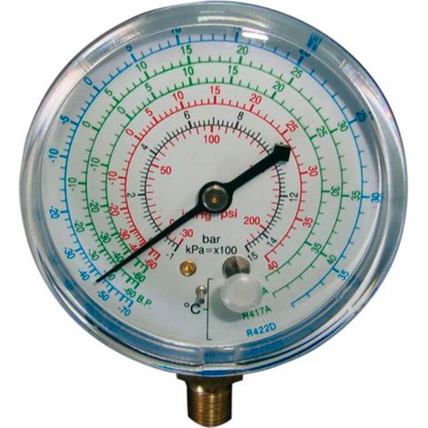Manómetro de baja presión para R22, R427A, R417A y R422D Ø 63