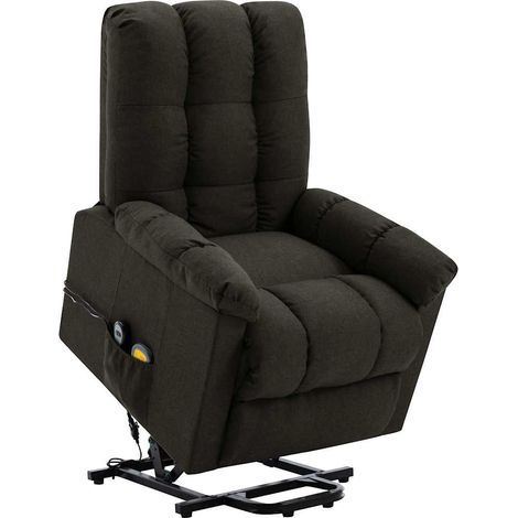 Fauteuil de massage inclinable marron foncé tissu vidaXL (1/5)