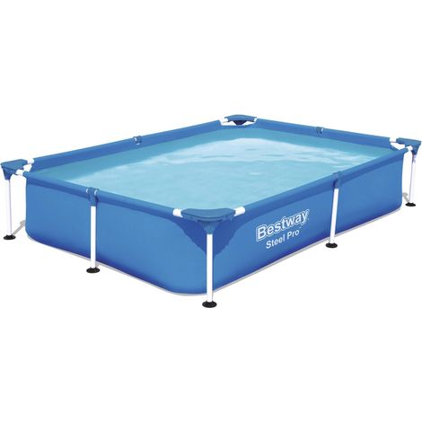 Piscina bassa rettangolare per bambini 221x150xh43 cm Steel Pro Frame Bestway 56401 (1/5)
