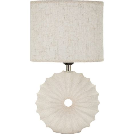 Lampada da tavolo Anemone in ceramica color sabbia (1/5)