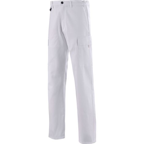 KAMPFANZUG-HOSE 100% BAUMWOLLE WEISS 2XL - FR(56-58)
