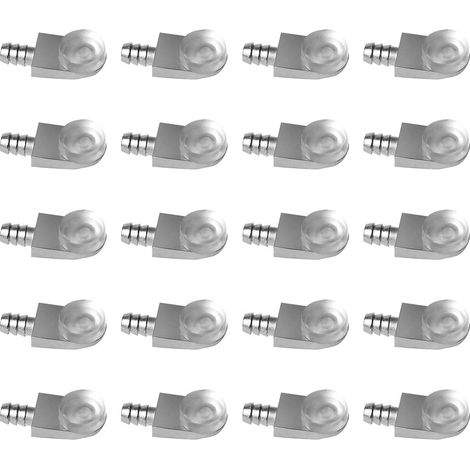 Lot de 20 supports détagères de placard en L avec ventouses en PVC intégrées - Supports détagères flottants antidérapants en verre (1/5)