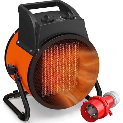 Outsunny calefactor eléctrico cerámico PTC, 5000w, termostato regulable, 3 modos y ángulo ajustable, protección contra sobrecalentamiento para 48 ㎡ (1/5)