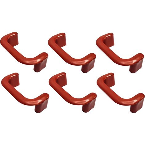 6x Poignée de meuble en plastique entraxe 64 mm placard Universelle Porte Placard Cuisine Armoire Tiroir Buffet Maison, rouge (1/4)