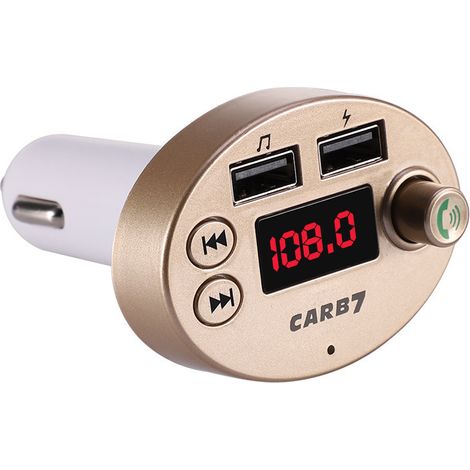 Car MP3 Bluetooth Player with ABS, Cigarette Lighter Type, B7 Bluetooth Hands-free Car Playback - Gold