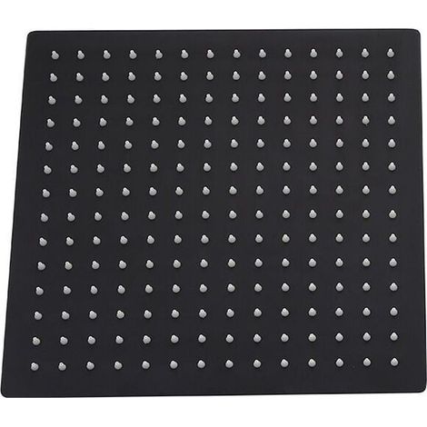 Quadratischer Duschkopf 30 x 30 cm, schwarz, Edelstahl, Universalmodell - AquaForge