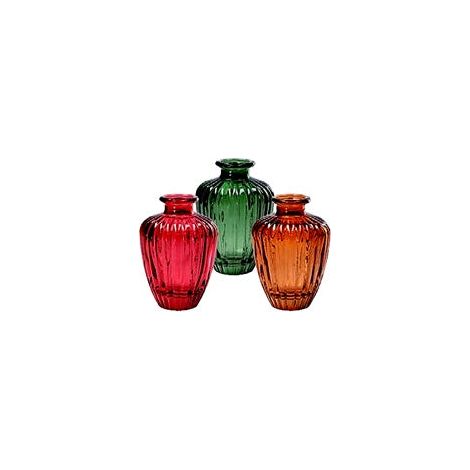Regalo Italiano Vaso in Vetro Josh D 7 Cm H 10,5 Cm – 3 Colori Assortiti Bomboniera Elegante 1 Pz