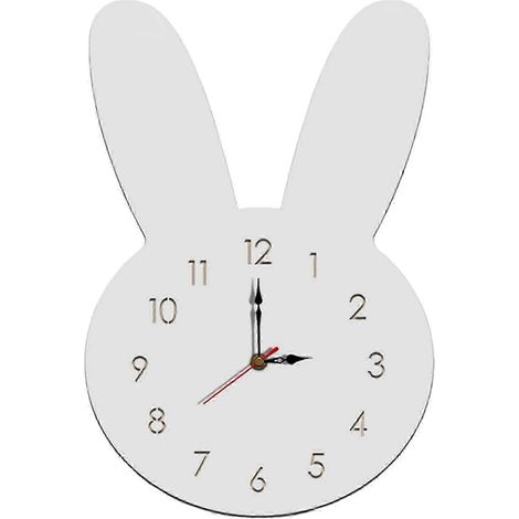 Wanduhr, Wandhänger, Holz, Zimmerdekoration, geräuschlose Kinderwanduhr für Schlafzimmer, Klassenzimmer, Homeoffice, Landhausstil-white (1/5)