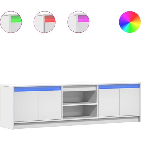 Maison Exclusive - TV-Schrank mit LED-Beleuchtung Weiß 180x34x50 (1/5)