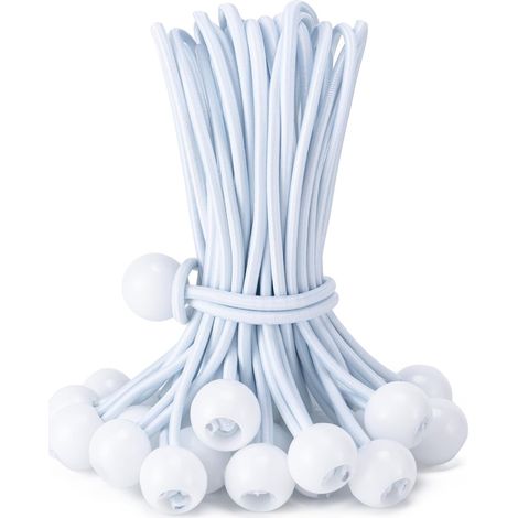 Lot de 30 sangles en caoutchouc robustes de 10 cm avec boules, fixations pour bâches, idéales pour le camping, les tentes, le transport de marchandises, le maintien de câbles et de tuyaux, et les terr (1/5)
