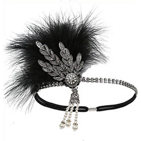 Vintage 1920s Headband Roaring 20s Great Gatsby Headpiece With Peacock (1/4)