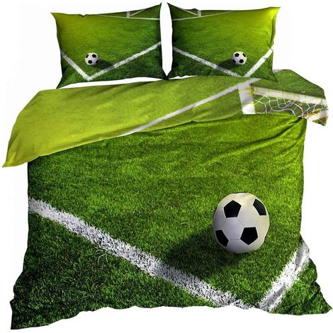 Biancheria da letto in raso di cotone 3D, 160x200 cm, stadio di calcio (1/3)