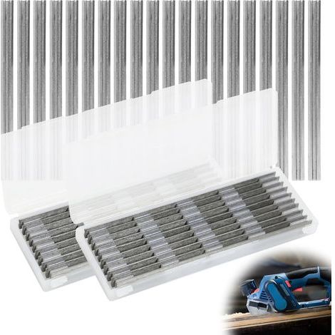 Lame Rabot Electrique 82mm, 20 Pièces Lames de Raboteuse Réversibles, Lames de Raboteuse Pour Machines de Travail du Bois, Couteau Rabot Electrique 82 x 5,5 x 1,2mm (1/5)