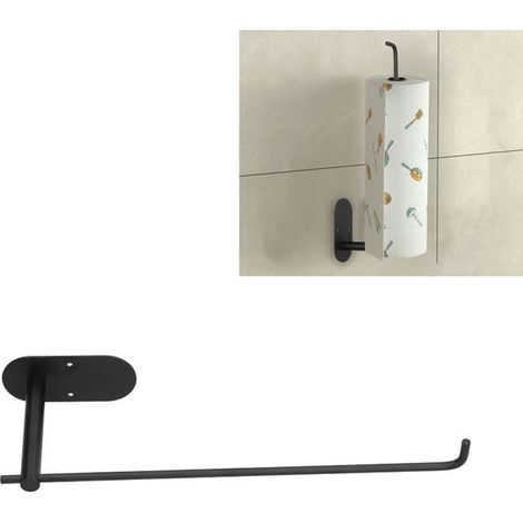 Portarotolo di carta autoadesivo in acciaio inox per mobile da cucina (1/3)