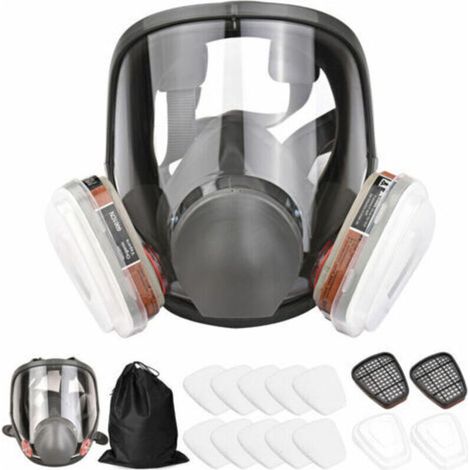 Masque complet 16 en 1 masque à gaz en silicone pour peinture en aérosol, pesticides, prévenir l'ammoniac (1/5)