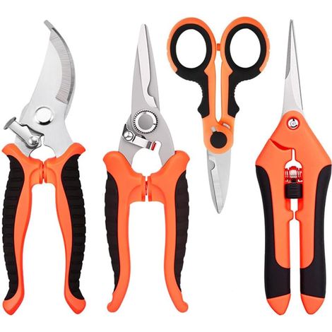 Filiyano – outil de taille pour – Sécateur de jardin (lot de 4), en acier inoxydable, outil de taille pour fleurs (1/5)