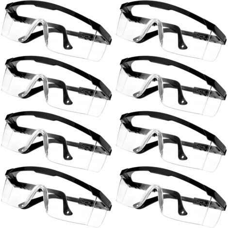 QORVA-8 lunettes de protection anti-poussière, anti-sable et anti-éclaboussures, avec verres en polycarbonate, légères à porter, lunettes de laboratoire résistantes aux chocs (noires) (1/5)