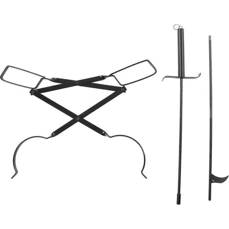 Pince à foyer Tisonnier Camping Tige Portable Outils de Foyer Extérieur Intérieur (1/5)