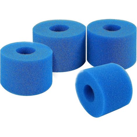 Lot de 4 cartouches filtrantes éponge pour spa, jacuzzi ou piscine, compatibles avec les modèles Intex Type S1. Cartouches de rechange réutilisables et lavables.-AquaForge (1/5)