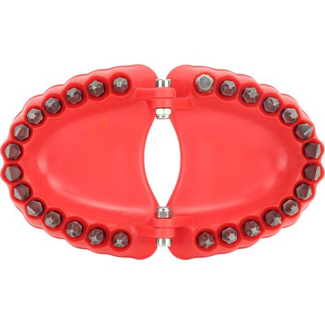 Porte-embouts pour prothèses dentaires, organisateur de tournevis pour prothèses dentaires, sculpture 3D, décoration de bureau, 28 trous, rouge avec embouts (1/5)