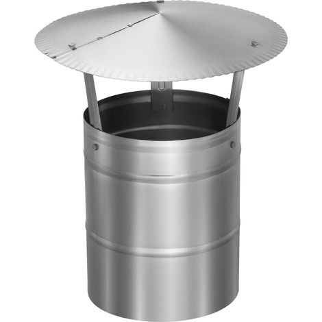 KOTARBAU® Chapeau De Cheminée - Inox - ø 160 mm - Argent - Chapeau Cheminée Anti Pluie - Résistant à la Corrosion - Installation Facile - Design Moderne (1/5)