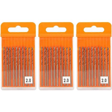 30 Stück HSS-Bohrer (Hochleistungsschnellstahl) zum Aufbohren von Löchern in verschiedenen Materialien, 2,0 mm