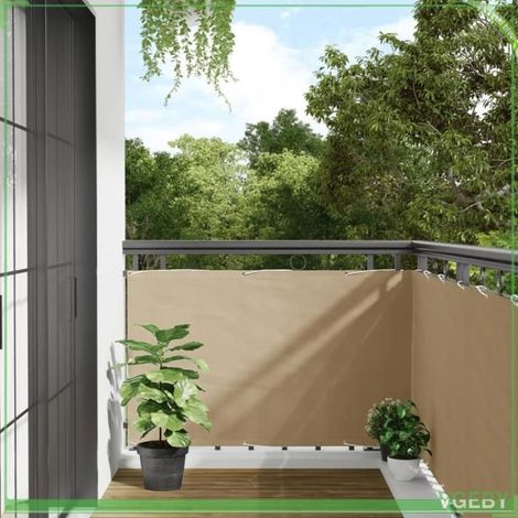 Écran de balcon - FAFEICY - 42334 - Tissu Oxford 90x400 cm - Imperméable PU - Beige (1/5)