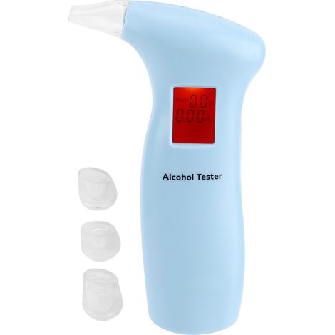Alcootest professionnel bleu avec écran LCD pour conducteur, détecteur d'alcoolémie, analyseur de vin, testeur d'haleine précis. (1/5)