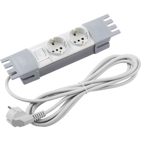 PANNEAU 10'' AVEC 2 PRISE 16A +INTERRUP. GEWISS GW38446 (1/2)