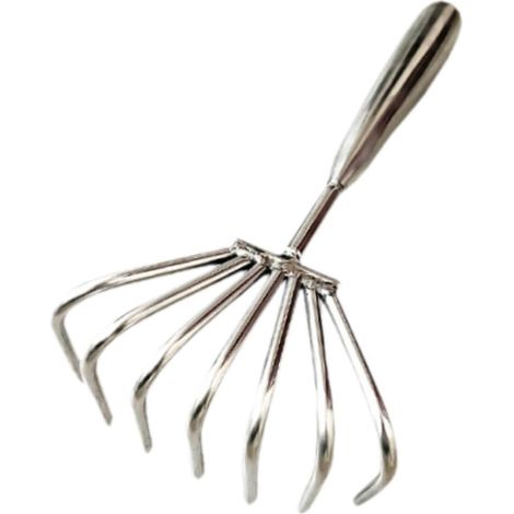 Râteau à palourdes multifonctionnel, pratique et à prise en main confortable – idéal pour déterrer les coquillages, ramasser les feuilles, pêcher des palourdes sur la plage et plus encore 7 dents, 9 (1/5)