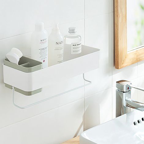 Etagère De Rangement Pour Salle De Bain - Sans Perçage - Adhésif Renforcé - Compatible Avec Murs Lisses - 1 Unité (1/5)