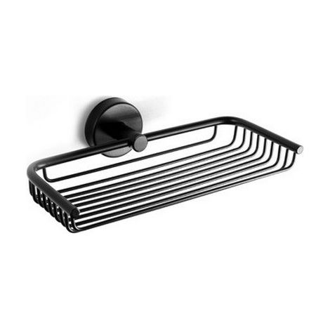 Portaoggetti doccia a griglia in acciaio inox nero opaco 23cm  MIRA-N kamalu