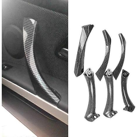 Lot de 6 poignées de porte intérieures en fibre de carbone pour BMW Série 3 E90 E91 (2004-2012) - (1/5)