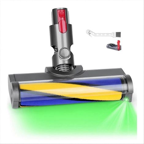 Para V7 V8 V10 V11 V15 Cepillo de rodillo suave para suelos con luz LED verde para parquet, baldosas y suelos duros（）