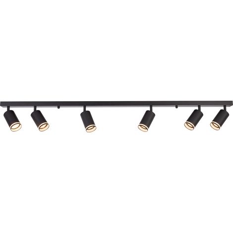 Plafoniera moderna nera a barra 6xGU10 Pipe Milagro