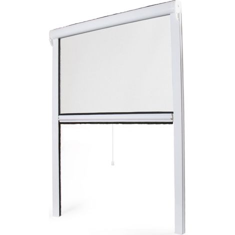 Store Moustiquaire Recoupable PVC Blanc- L 130 x H 160 cm