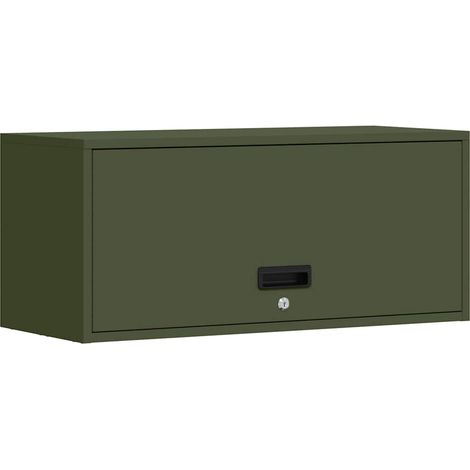 Armoire murale pour garage Vert olive 80 x 33 x 35 cm (1/5)