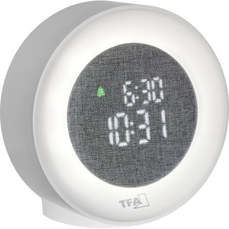 TFA Dostmann 60.2047.02 Quarz Lichtwecker Weiß Alarmzeiten 1  Ambiente Licht