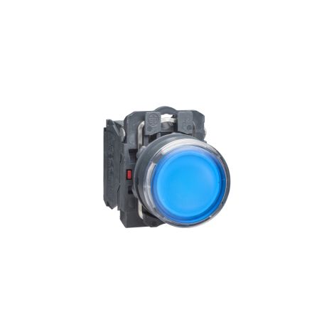 Pulsante luminoso blu Ø22 - filoghiera ad impulso - 24V - 1NO+1NC - XB5AW36B5