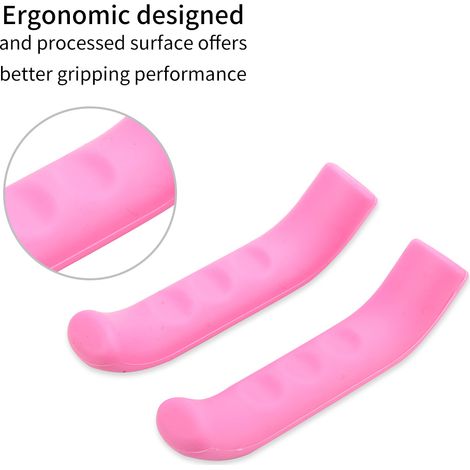2 Pièces Protections Poignée Frein VTT en Silicone - Manchons Antidérapants Rose Foncé pour Leviers (1/4)
