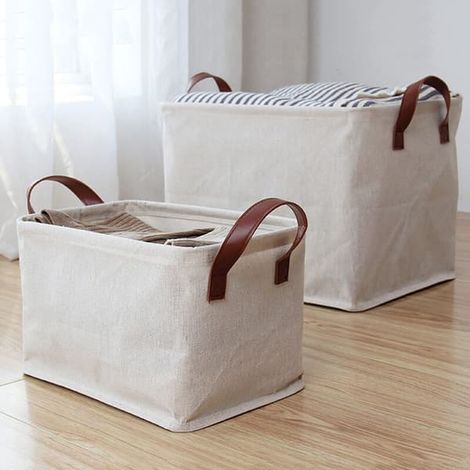 Boîte de rangement pliable, panier de rangement, panier de rangement pour vêtements et accessoires, boîte de rangement pour armoire (S)