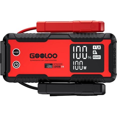 Starthilfe Powerbank 6000A für 12V Fahrzeuge, 100W Schnellladung, LED-Display (1/5)