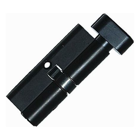 GU.B/bon Brass Cylinder Lock, 70mm Thumb Turn 35T/35, 3 Standard Brass Keys, Black Finish