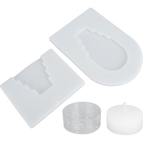 Support de Bougie en Silicone Moule DIY, Brûleur d’Huile Essentielle, Moule Résine Époxy, Support d’Aromathérapie, Lot de Décorations (1/5)