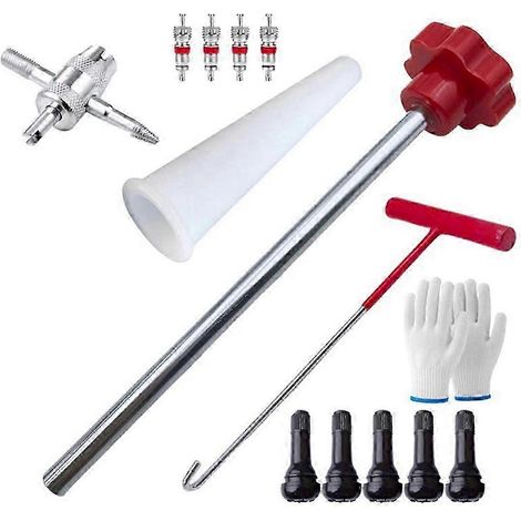 Kit d'outils de remplacement rapide de valve de pneu compatible avec le remplacement et l'installation de la valve TR413 (1/5)