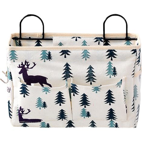 Sac de rangement mural, pochette murale, organisateur d'étagère suspendu en coton (1/5)