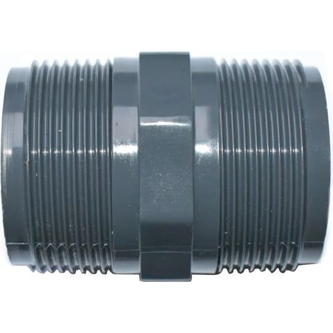 Raccord PVC 1 1/2 Pouce, Double Mâle, PVC-U AG x AG (1/4)