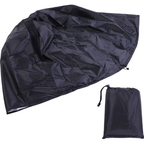 Housse de chaise imperméable à l'eau et à la poussière du soleil pour meubles de patio d'extérieur pour chaises rondes en osier noir 210D : 52,0 x 20,1 x 35,0 pouces (1/5)