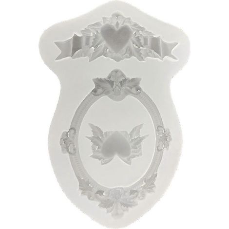 Moules en silicone pour cadre de miroir ovale vintage, moule à fondant pour cupcakes et décoration de gâteaux à faire soi-même (1/4)